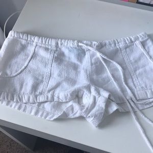 White beach shorts